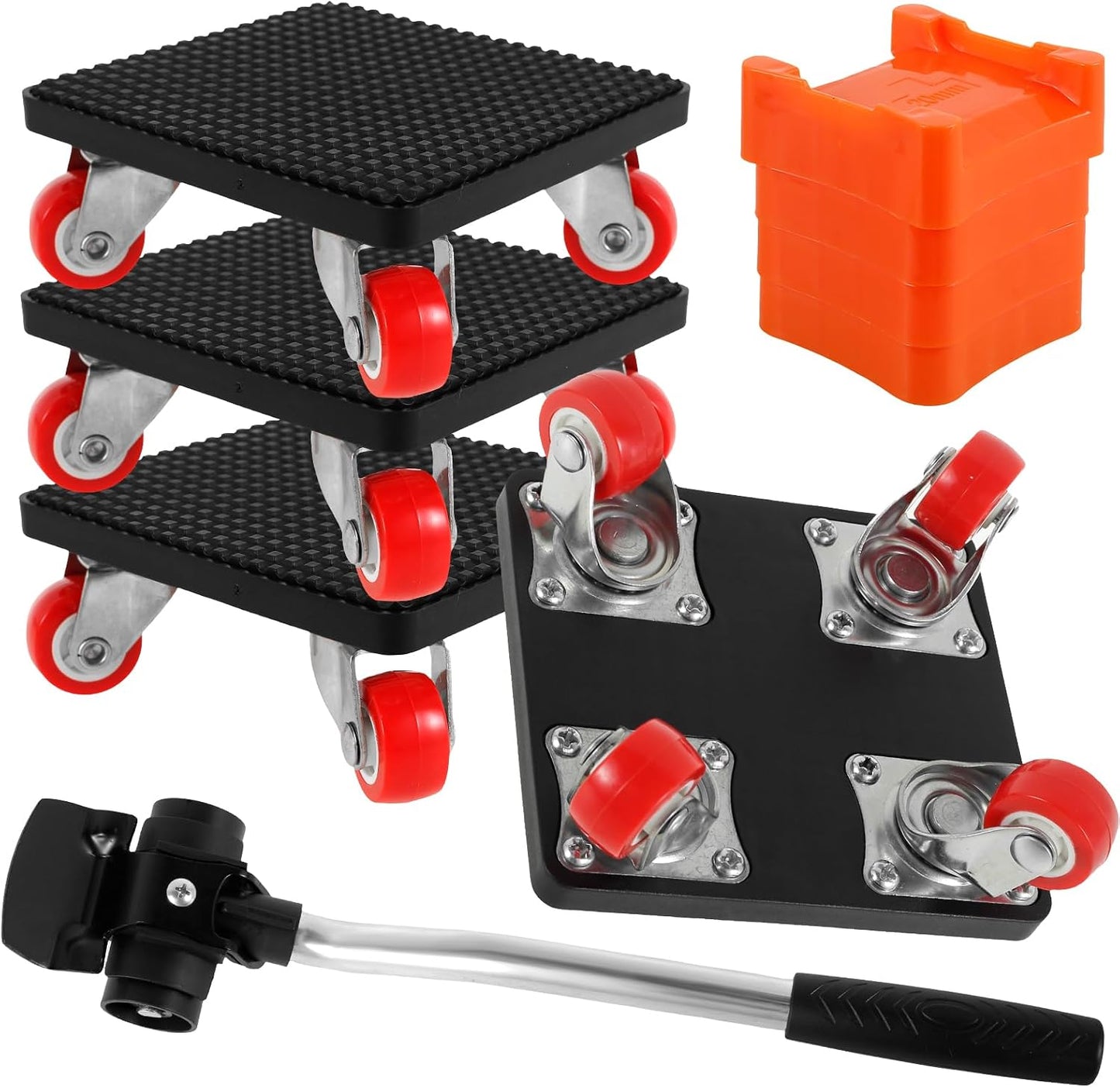 4 PCS Furniture Dolly Furniture Movers, 360° Rotation 4 Wheels Furniture Lift Mover Tool, 880 Lbs Capacity Furniture Moving Sliders,Carbon Steel Furniture Lifter Set for Sofa Fridge Cabinet Appliance