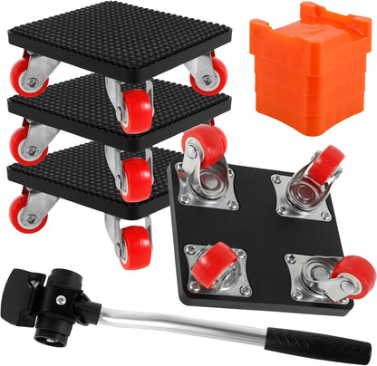 4 PCS Furniture Dolly Furniture Movers, 360° Rotation 4 Wheels Furniture Lift Mover Tool, 880 Lbs Capacity Furniture Moving Sliders,Carbon Steel Furniture Lifter Set for Sofa Fridge Cabinet Appliance
