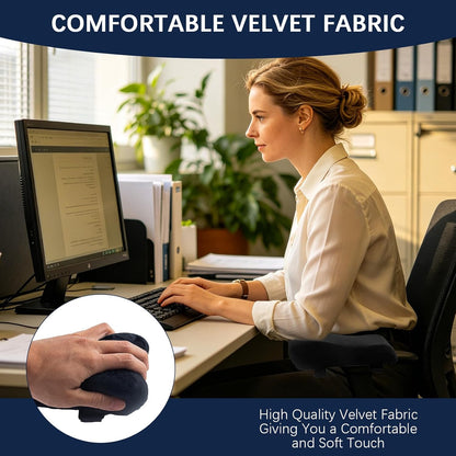 Ergonomic Office Chair Arm Pads, Memory Foam Armrest Cushions for Desk Chair Gaming Chair, Elbow Pressure Relief, 2 Pack