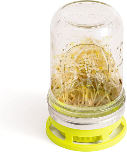 Jarware Herb Saver Lid for Wide Mouth Mason Jars, Green