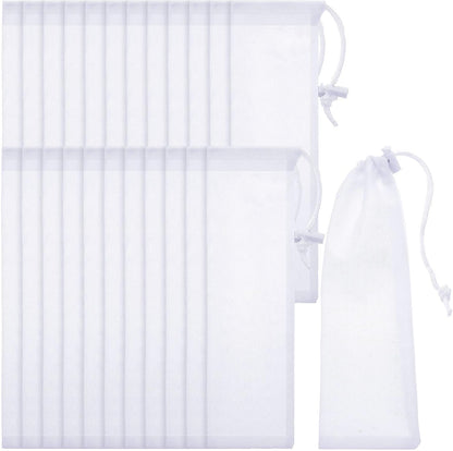 Shappy 24 Pieces Lint Traps for Washing Machine Drain Hose Nylon Mesh | Discharge Hose Filter Bags, Mesh Lint Catcher, 9.4 X 3.1 Inch, Prevents Clogs, Laundry Drain System, Drawstring Design
