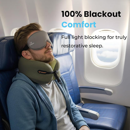 3D Sleep Mask for Women & Men, 100% Blackout Eye Mask for Sleeping, Zero Pressure Deep Sleep Blindfold with Adjustable Strap for Side Sleepers, Airplane Travel, Silver Grey