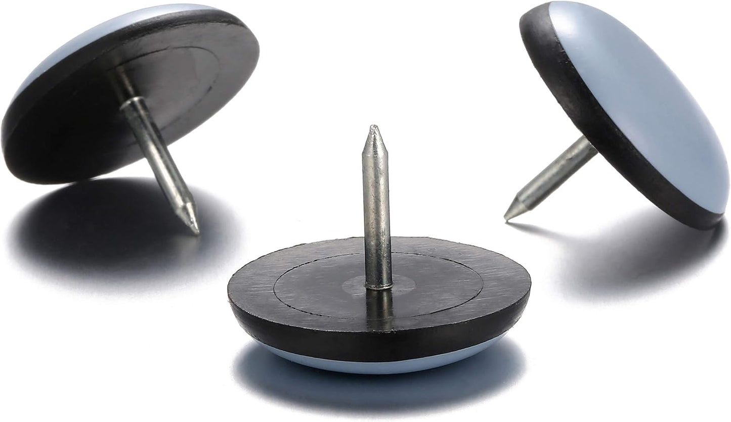 1" Nail on Furniture Sliders (24 Pack) - Furnigear Heavy Duty PTFE (Teflon) Chair Sliders Glides Wooden Furniture Movers Move Your Furniture Easily & Safety - Best Chair Leg Floor Protectors