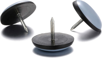 1" Nail on Furniture Sliders (24 Pack) - Furnigear Heavy Duty PTFE (Teflon) Chair Sliders Glides Wooden Furniture Movers Move Your Furniture Easily & Safety - Best Chair Leg Floor Protectors