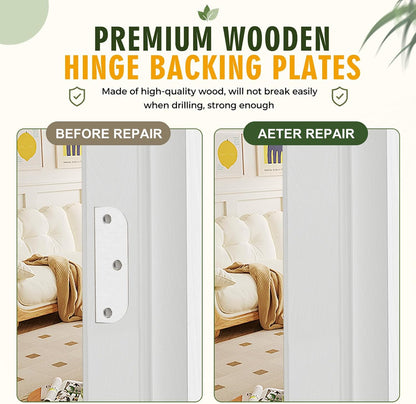 24 Set Wooden Hinge Filler Plates Kit Door Hinge Repair Plate for Kitchen Cabinet Hinges Door Cover Plate Hole Cover Fillers with Double Sided Tape(Log)