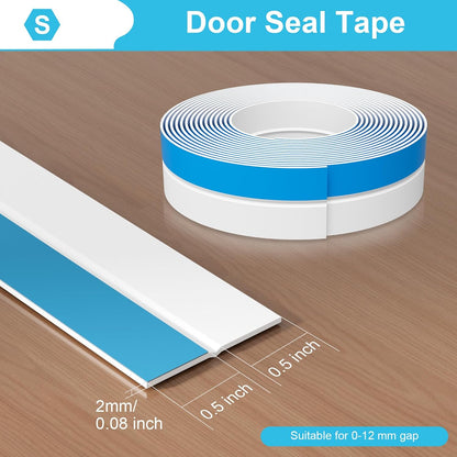 Weather Stripping Door Seal, 20 Ft Shower Door Seal, Clear, 1 in | Flexible door sweep for frames, fits doors, windows, and glass showers, seals gaps up to 0.5", blocks air leaks and dust