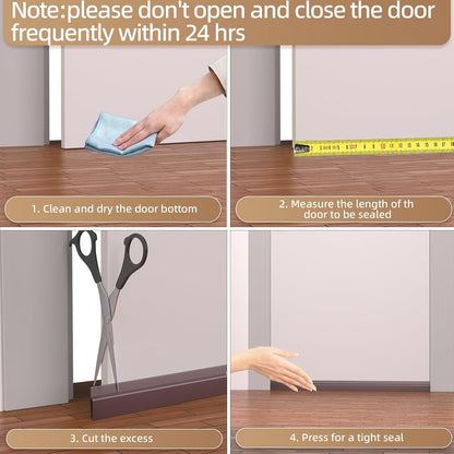 KNEELISA 39" Black Under Door Draft Stopper Interior for 0-1“ Gap,Silicone | Bottom Door Sweep Sound Proofing,Soundproofing Noise Blocker,Gap Filler Soundproof Seal Strip