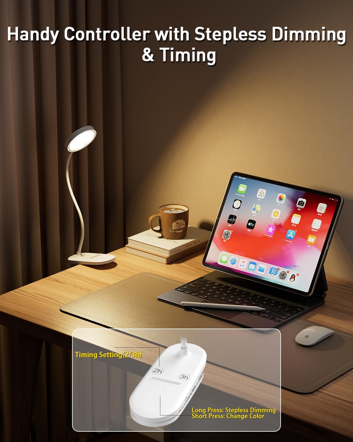 Red Book Light, Rechargeable Clip On 625nm LED Light for Reading | Timer, Red Light Sleep Aid, Bedside Lamp, For Workbench, For Kids & Studying