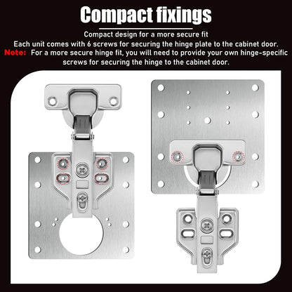 20 PCS Upgraded Cabinet Hinge Repair Plate Kit Thickened by 0.7 mm Stainless Steel Hinge Repair Brackets Kit Metal Hinges Repairs Fixing Plates with Screw for Kitchen Cupboard Door Locker Cabinet Door