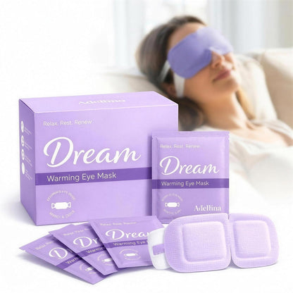 Adellina Heated Eye Mask 30 Pack – Self Heating Steam Eye Masks for Dry Eyes & Stye, Moist Heat Warm Compress for Eyes, Individually Wrapped Disposable, No Microwave, Light Lavender Scent