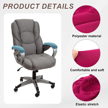 uxcell Chair Armrest Slipcovers Covers, 32 x 8cm Polyester Removable Seat Hand Rest Protector for Office Chairs Desk Chair(Dark Gray)