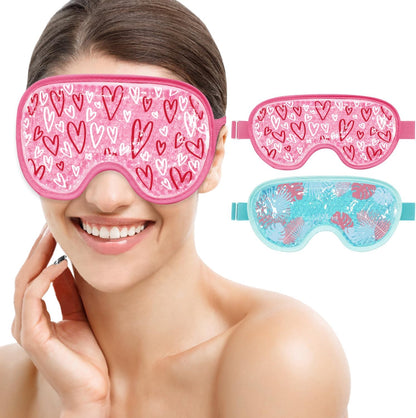 2 PCS Ice Eye Mask Reusable Hot Cold Therapy Gel Bead Eye Mask for Puffiness/Dark Circles/Eye Bags/Dry Eyes/Headaches/Migraines/Stress Relief,Cooling Eye Mask,Ice Pack for Eyes (Purple)