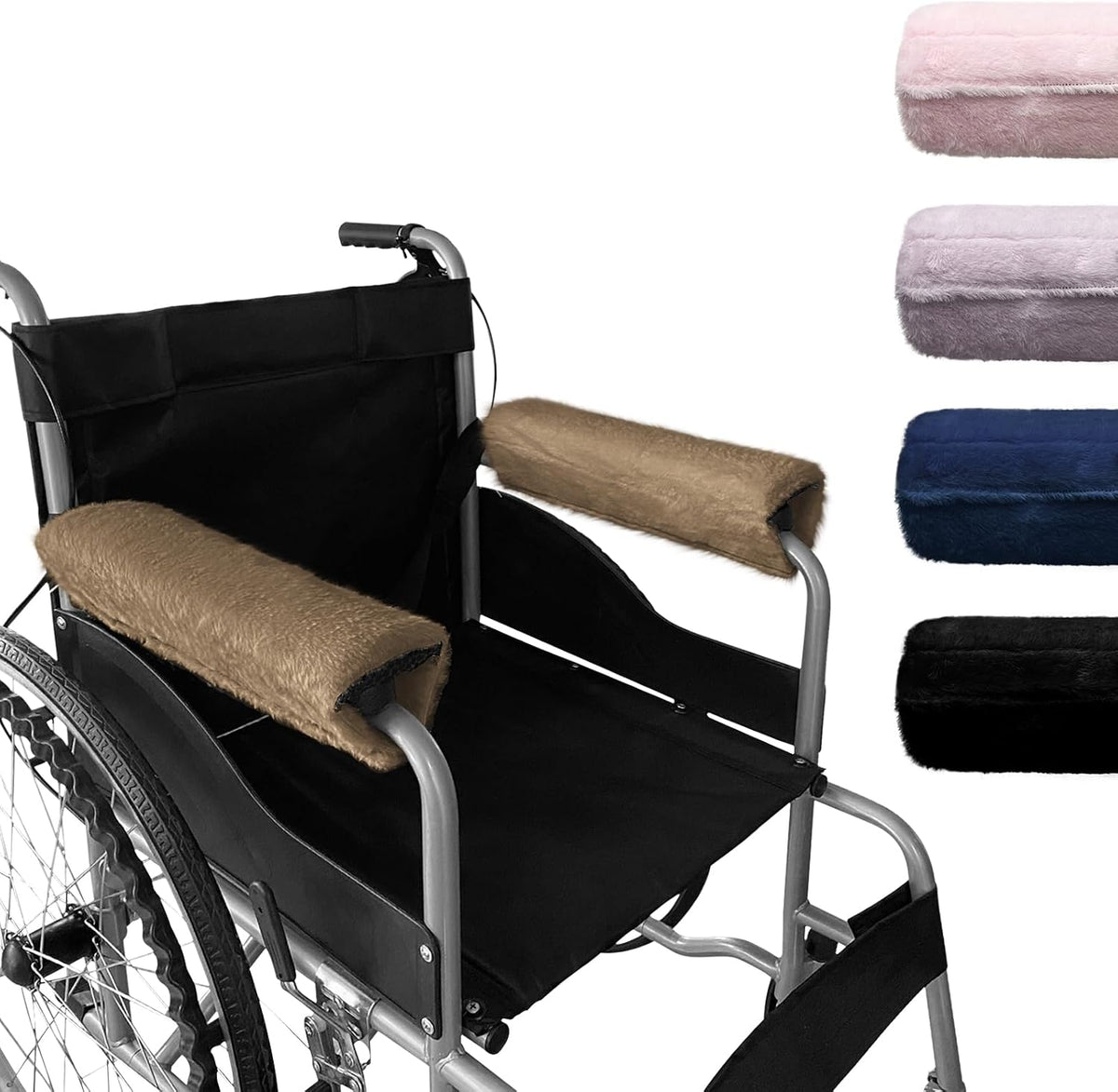 SPRING SEAON Wheelchair Armrest Pads Covers Fuzzy Desk Chair Arm Pads Soft