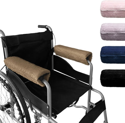 SPRING SEAON Wheelchair Armrest Pads Covers Fuzzy Desk Chair Arm Pads Soft