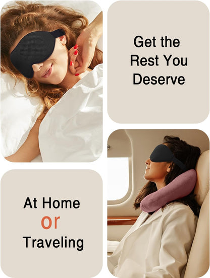 MABAO Sleep Mask for Side Sleeper, Eye Mask for Sleeping Women Men, Black | 3D Contoured Cup No Eye Pressure, 100% Light Blocking Sleeping Mask with Adjustable Strap Night Blindfold Flight, Travel, Nap