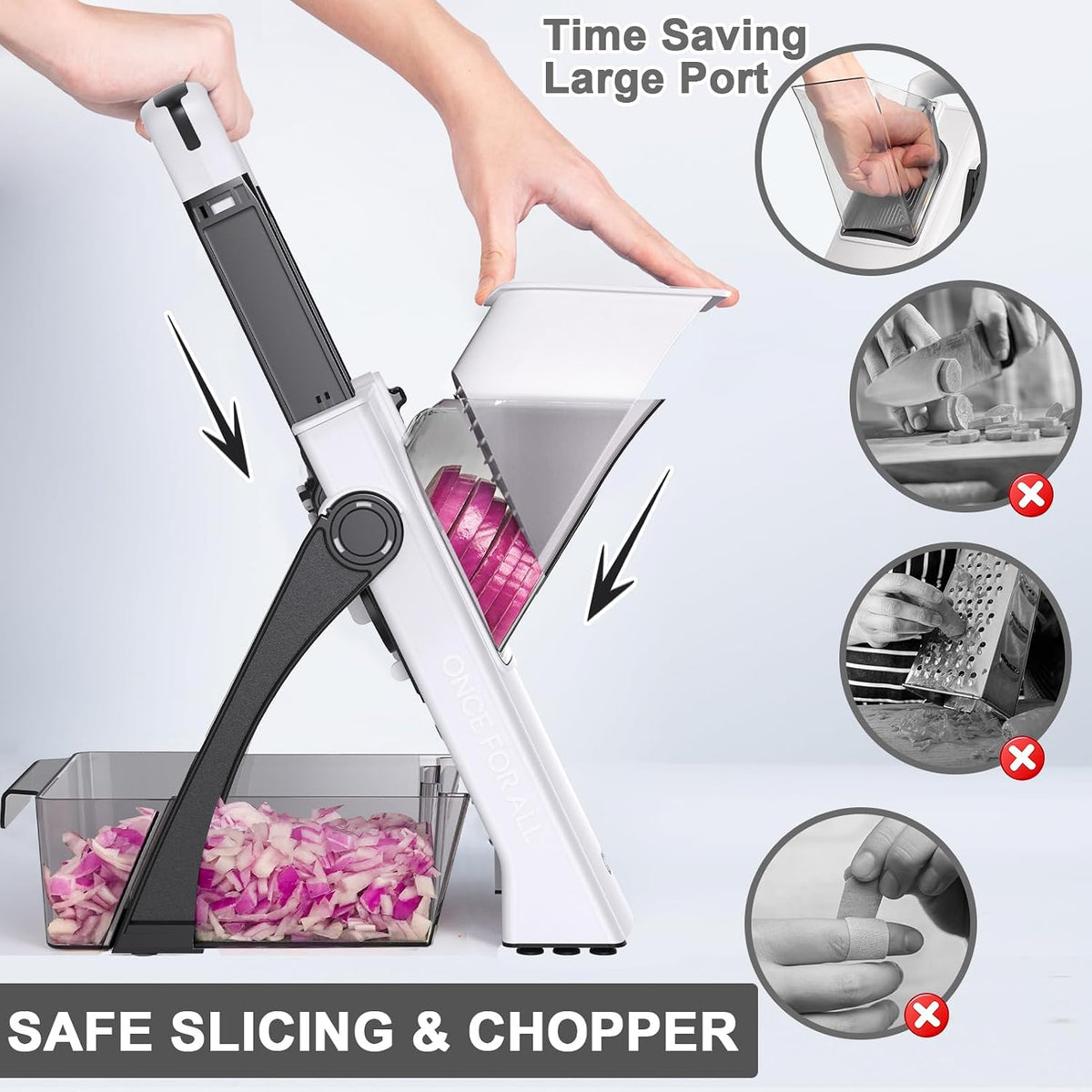 QYKIC Safe Mandoline Slicer for Kitchen, Adjustable Potato Slicer