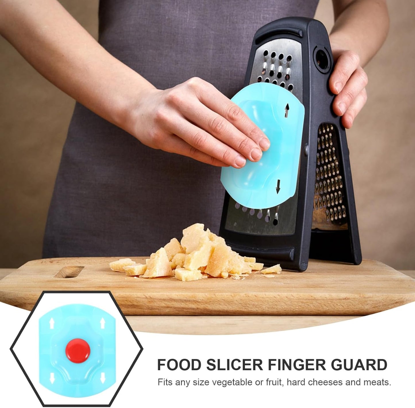 Multi-Functional Food Grater Finger Guard and Compact Food Slicer Safety Holder, 2pcs Protective Hand Guards for Kitchen Vegetable and Fruit Cutting Random Color