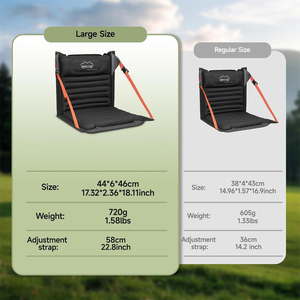 ONTYZZ Stadium Seats with Back Support Inflatable Portable Folding Seat