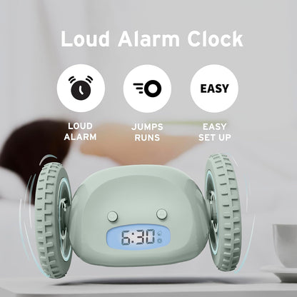 CLOCKY Alarm Clock on Wheels – Loud Rolling Alarm Clock for Heavy Sleepers