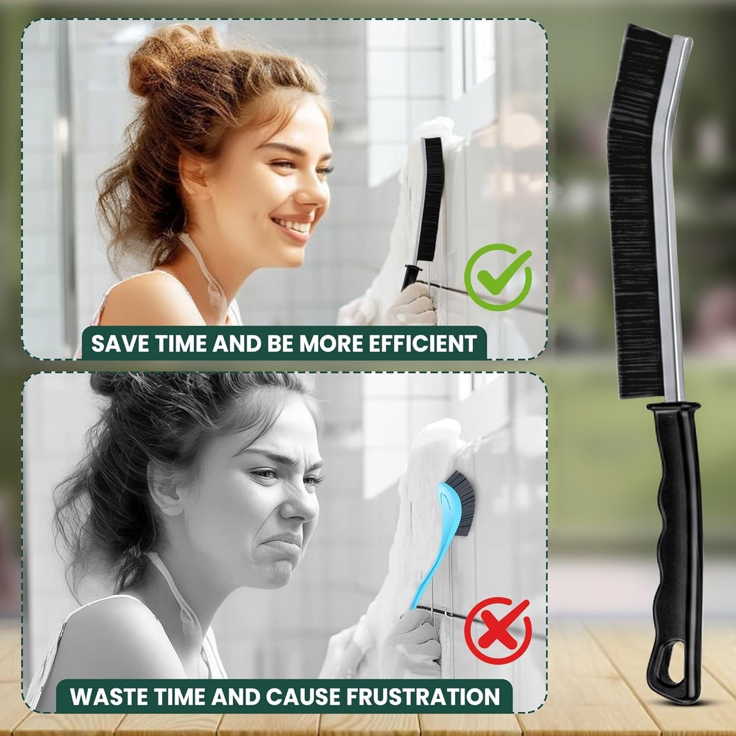Crevice Cleaning Brush Set – 3Pcs Hard Bristle Cleaning Tools for Grout, Tile Floors, Gaps & Narrow Spaces – Small Grout Scrub Brush for Cleaning Bathroom, Shower, Window Tracks, Kitchen | Grout Scrub Brush for Tile Floors, Bathroom, Shower, Window