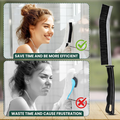 Crevice Cleaning Brush Set – 3Pcs Hard Bristle Cleaning Tools for Grout, Tile Floors, Gaps & Narrow Spaces – Small Grout Scrub Brush for Cleaning Bathroom, Shower, Window Tracks, Kitchen | Grout Scrub Brush for Tile Floors, Bathroom, Shower, Window