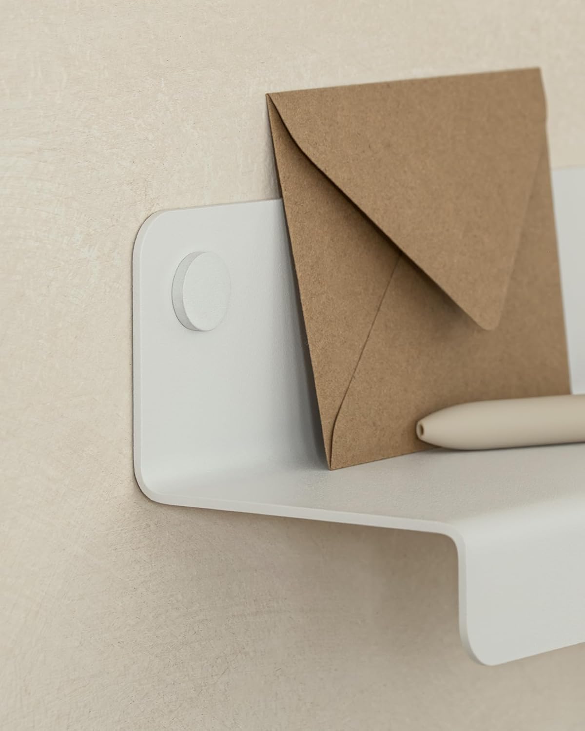 Kazai. Key Holder for Wall 'Holmsen' | Minimalist Key Hooks Design from Berlin | Modern Key Hanger with Metal Shelf | Key Hook Wall Mounted as Hallway Furniture | Sand Taupe