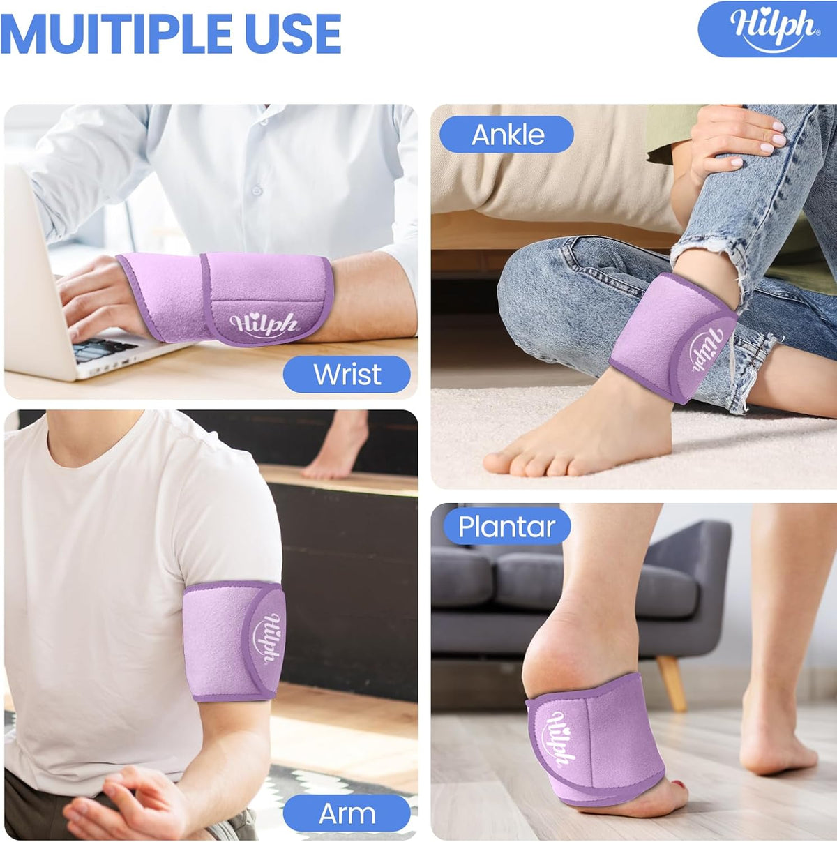 Hilph Wrist Ice Pack Wrap, Carpal Tunnel Relief Wrist Brace with Gel Pack