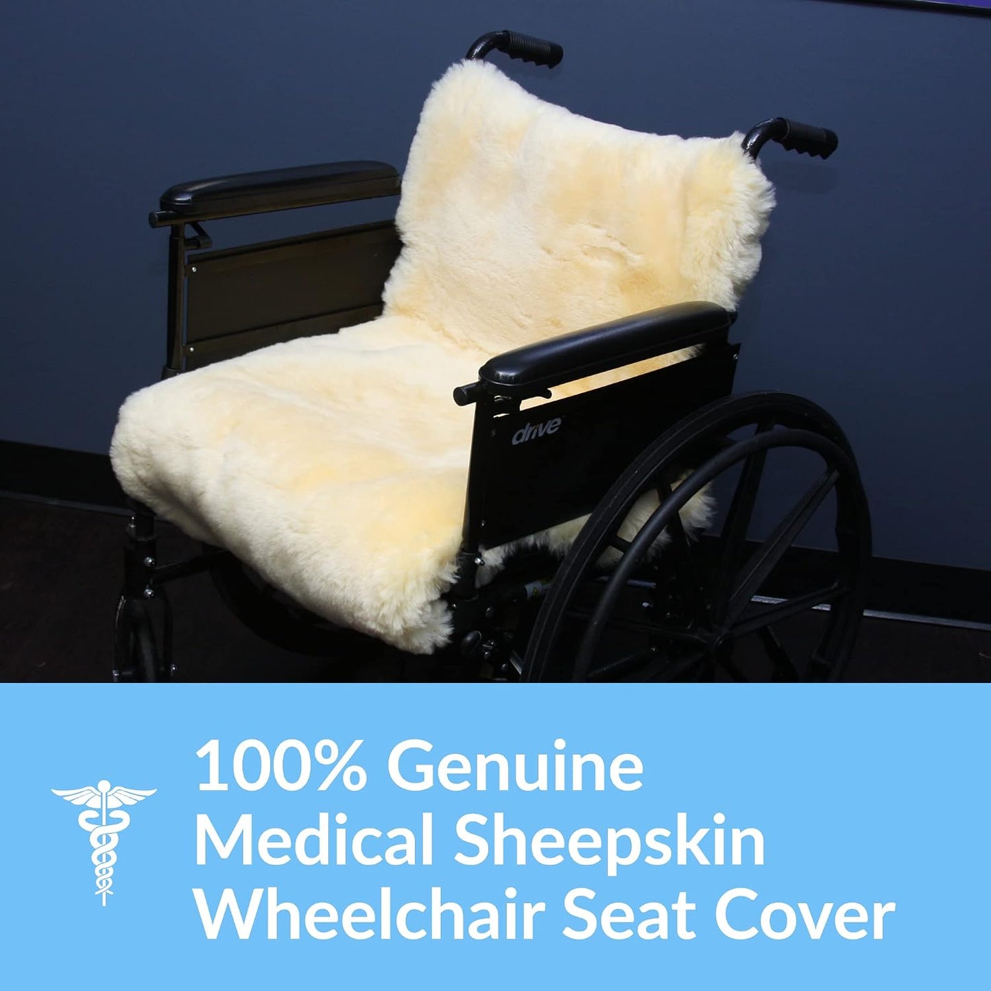 Sheepskin Ranch Wheelchair Armrest Pads – Genuine Sheepskin Armrest Cushions for Wheelchairs & Office Chairs, Pressure Relief Support Pads for Seniors, Adults & Disabled Users - Made in the USA