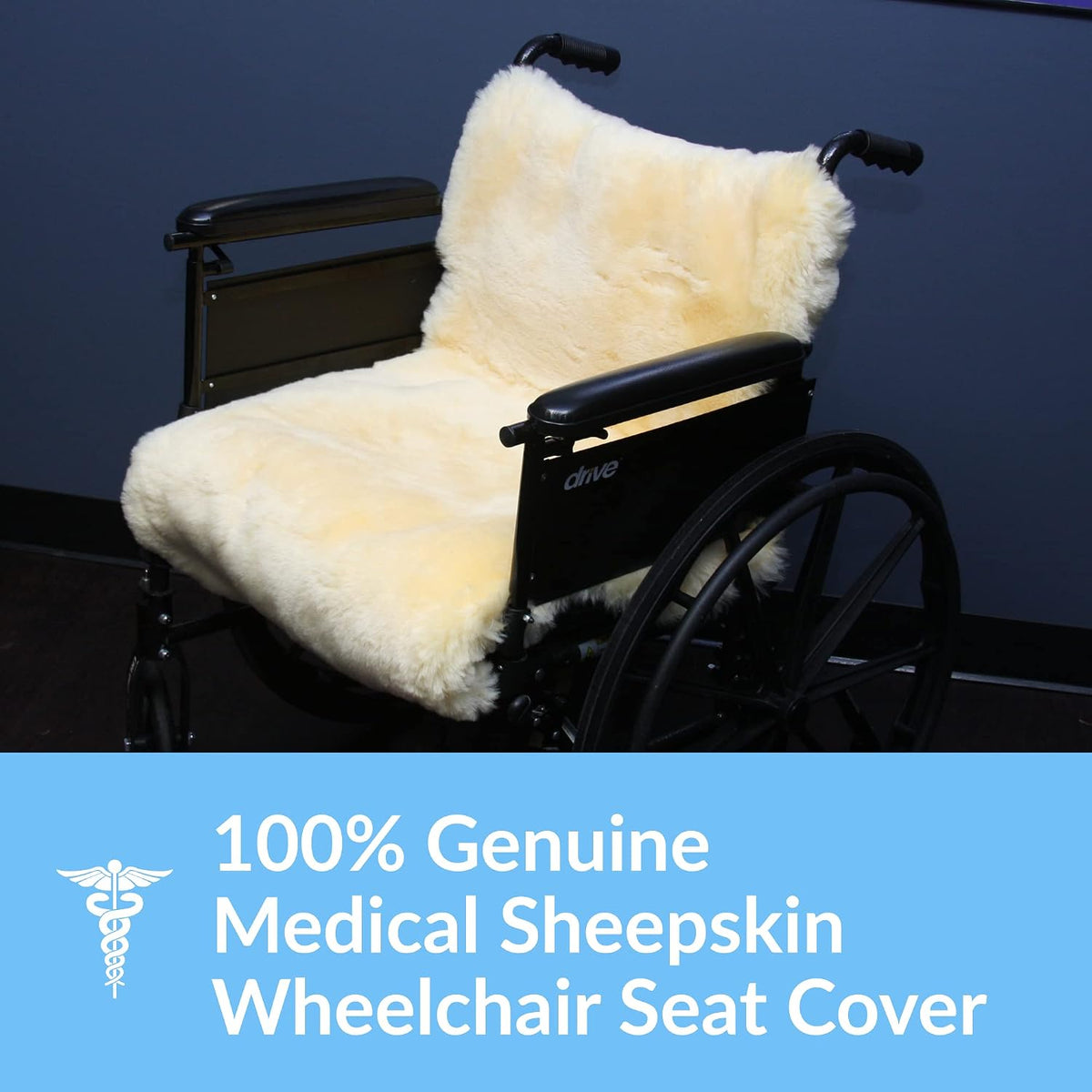 Sheepskin Ranch Wheelchair Armrest Pads – Genuine Sheepskin Armrest Cushions for Wheelchairs & Office Chairs, Pressure Relief Support Pads for Seniors, Adults & Disabled Users - Made in the USA