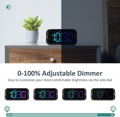Odokee Digital Dual Alarm Clock for Bedroom with 0-100% Dimmable Display | Easy to Set Alarm Clock with Weekday/Weekend Mode - Loud Alarm for Heavy Sleepers with 5 Sounds Adjustable Volume - Blue