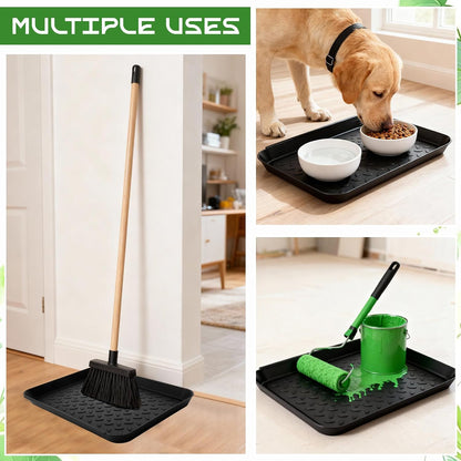 Novabright 6 Pcs Boot Tray with 24 Pcs Anti-Slip Pads Waterproof Boot Mat Wet Shoe Tray & Pet Food Mat, Multi-Purpose Garden Tool for Entryway Indoor Boots Shoes Pets(14 x 11 Inch)