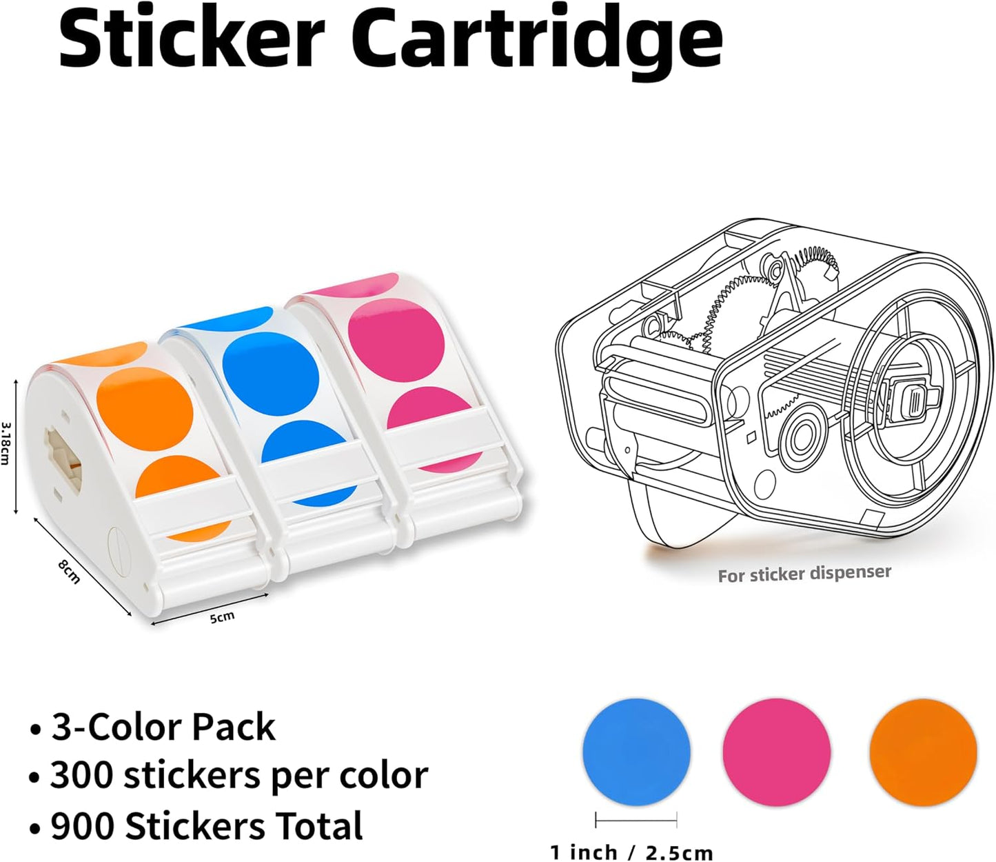300 PCS Blue Dot Stickers with Sticker Dispenser,Round Coding Labels Circle Dots Labels Stickers,Circle Dot Stickers Label Sticker for Office,Classroom,Small Business,Papers