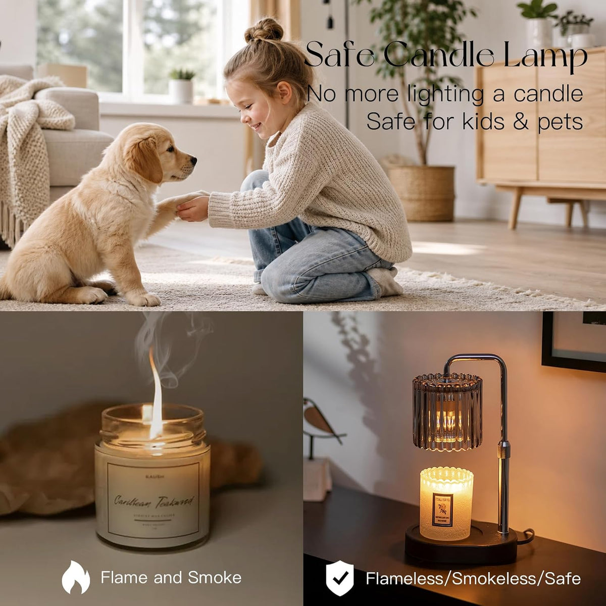 Candeldo Candle Warmer Lamp with Timer: Black Wax Melt Warmer