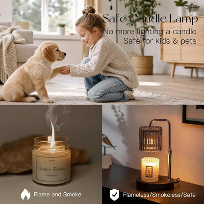 Candeldo Candle Warmer Lamp with Timer: Black Wax Melt Warmer