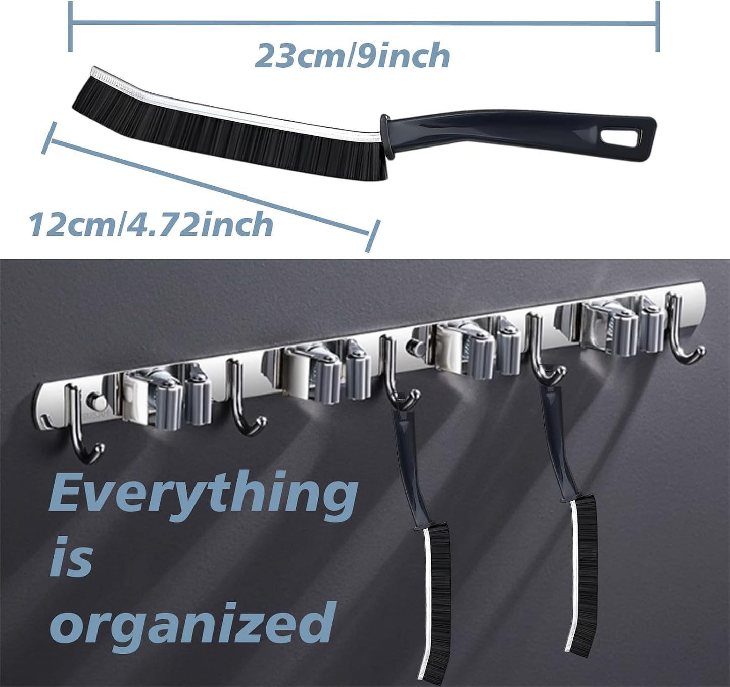 Crevice Cleaning Brush Magic Brush Tool, Bathroom Tile Groove Gap Radiator Window Sink Alloy Cleaning Scrubbing Brushes with Long Handle, Thin Cleaning Supplies for Home Kitchen Narrow Corners