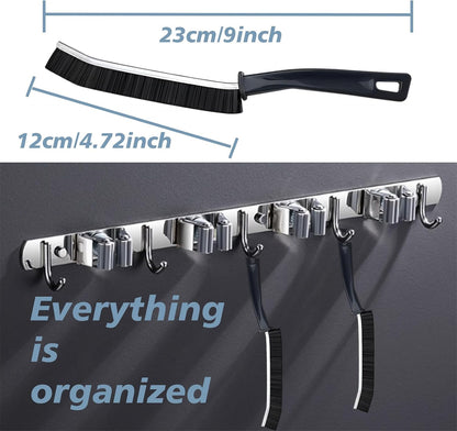 Crevice Cleaning Brush Magic Brush Tool, Bathroom Tile Groove Gap Radiator Window Sink Alloy Cleaning Scrubbing Brushes with Long Handle, Thin Cleaning Supplies for Home Kitchen Narrow Corners