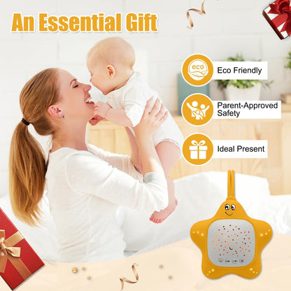 Portable White Noise Sleep Soother Baby Sound Machine with Star Projector