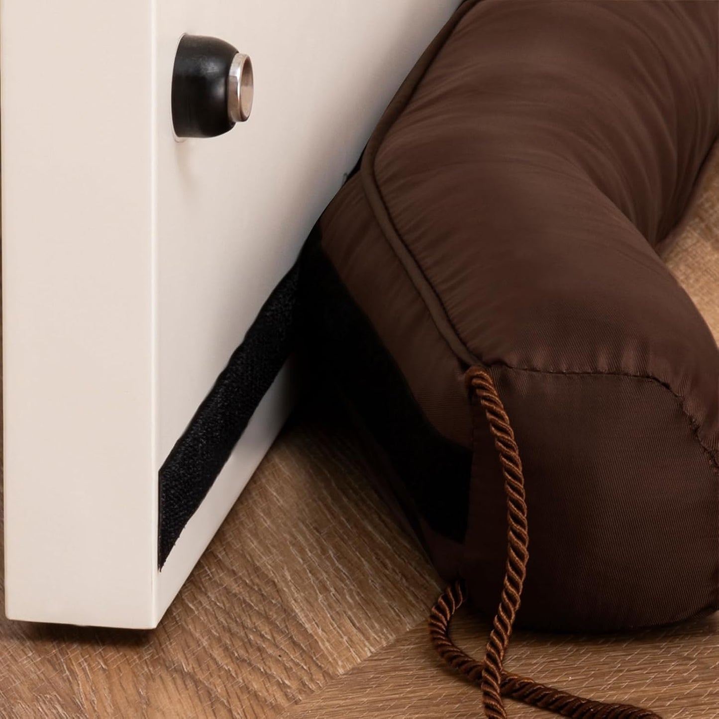Resistant Door Draft Stopper, Removable Washable Cover, 36", Black | Weighted Gap Filler, Blocks Hot and Cold Air, All-Season Seal