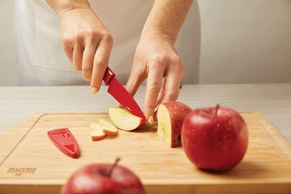 Kuhn Rikon Colori® Paring Knife – 4 Inch Japanese Stainless Steel, Nonstick Blade, Ergonomic Handle & Sheath, Yellow