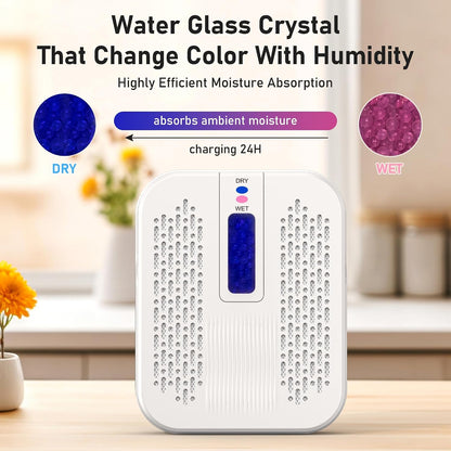 Pack of 2 Rechargeable Small Dehumidifier for Bathroom, Detachable Hanging Dehumidifier for Bedroom, Gun Safe, Closet, Portable Moisture Absorbers with Dual-Sided Suction