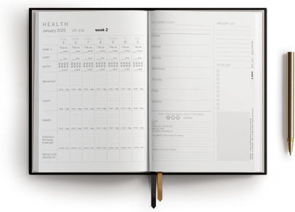 Self Care Journal 2026 - Stress Relief Happiness Wellness Planner 2026 - Food, Fitness, Mental Health Wellness Journal Self Care Planner 2026 - Self Love Positivity Gratitude Journal for Women and Men (Blue)