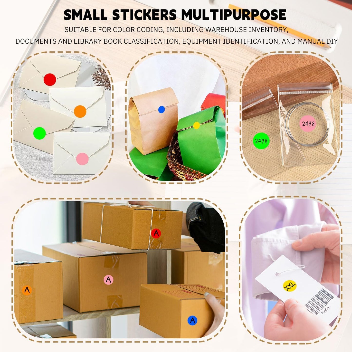 1/2 Inch Round Sticker,4 Rolls 2000Pcs Small Dot Stickers Color-Code Dots | Red+Yellow+Blue+Green 1.3cm Small Stickers Round Color Coding Circle Dots Stickers, Roll Dot Sticker Label for Office Home