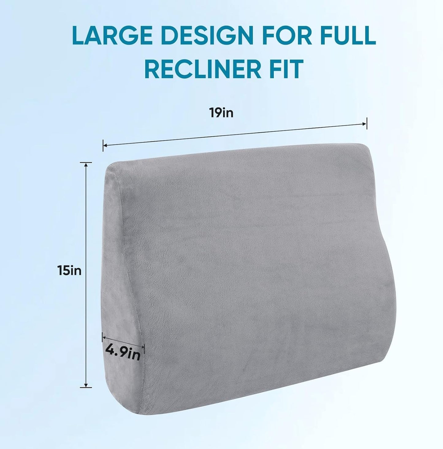 Lumbar Support Pillow for Recliner and Couch, Ergonomic Back Support Pillow | Dual-Layer Memory Foam, Soft Velvet Cover, Lower Back Pain Relief, Back Cushions for Recliner, Sofa & Gaming Chair