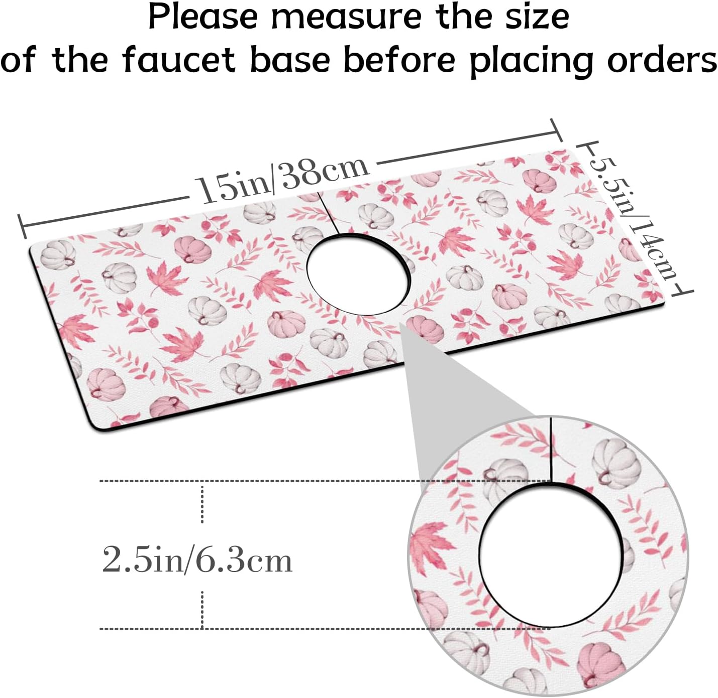 Light Brown White Checkered Kitchen Sink Splash Guard Faucet Mat,Faucet Non-Slip Absorbent Mat,Farmhouse Sink Splash Guard Behind Faucet for Kitchen Bathroom, 15"x5.5"