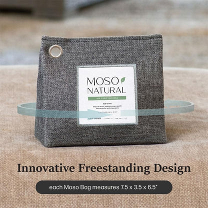 Moso Natural Air Purifying Bag 600g, Premium Charcoal Odor Absorber & Room Deodorizer for Large Spaces — Lasts 2 Years, Bedroom, Basement, Pet Odor Eliminator for Home, Unscented Bamboo Charcoal Bag