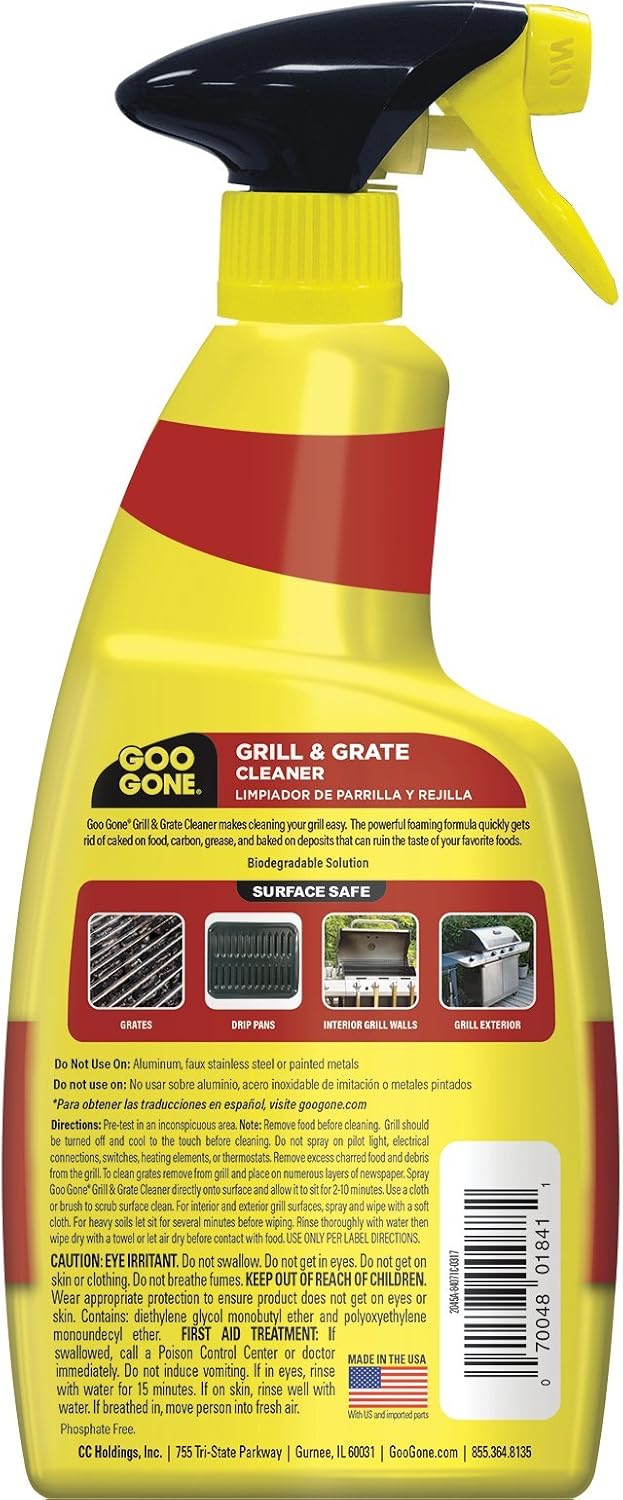 Goo Gone Grill and Grate Cleaner - 24 Ounce - Cleans Cooking Grates and Racks