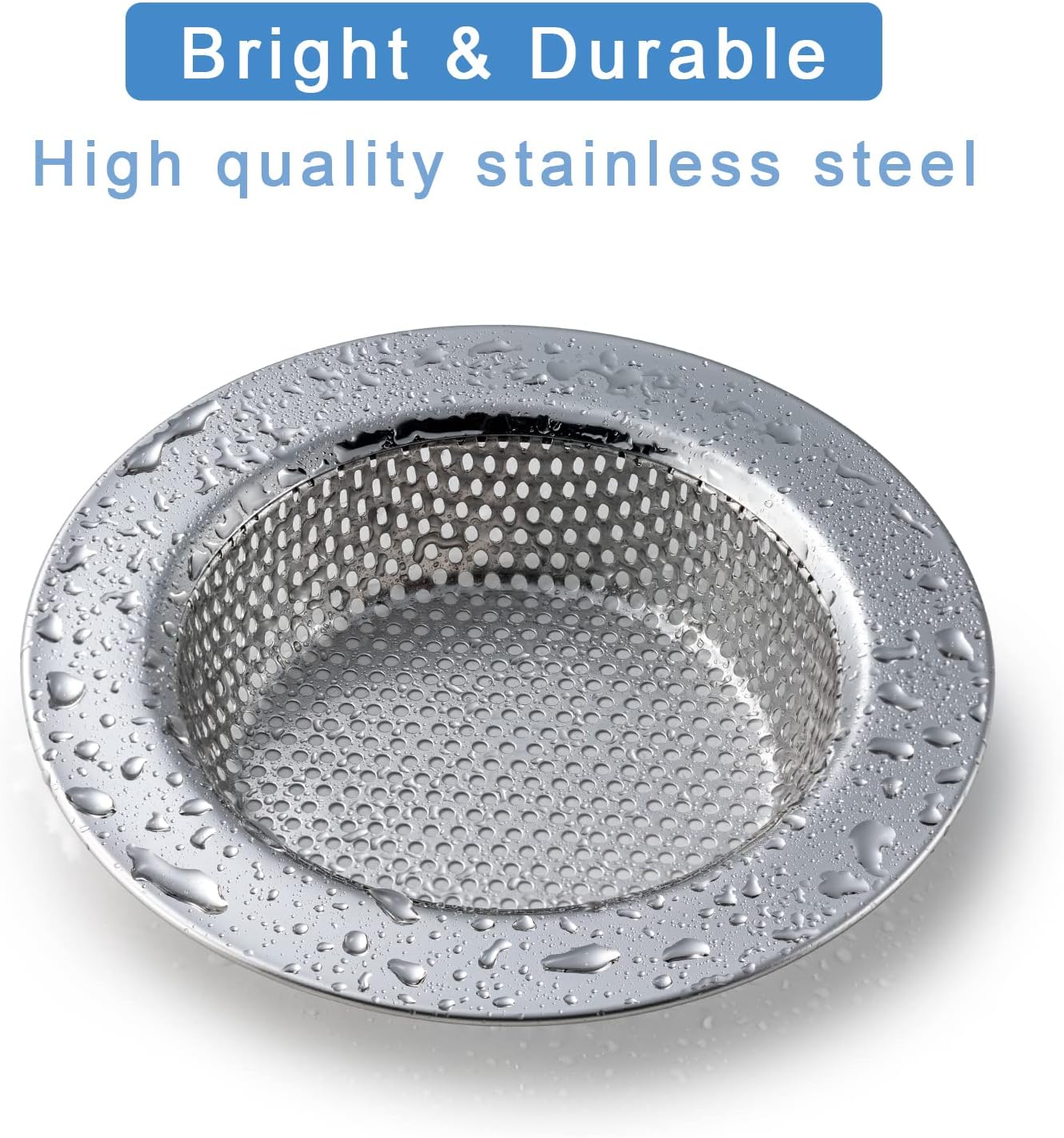 2 Pcs Sink Strainer Double-Layer Safe Design for Kitchen Sink Drain Basket | Upgraded Double-Layer Safe Kitchen Sink Strainer, No Finger Cuts, 4.5 Inch Outer Diameter, Fits Most Sinks