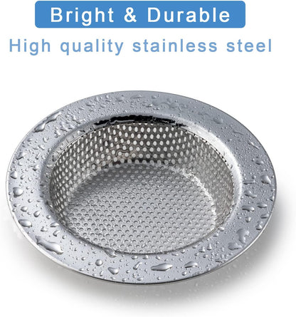 2 Pcs Sink Strainer Double-Layer Safe Design for Kitchen Sink Drain Basket | Upgraded Double-Layer Safe Kitchen Sink Strainer, No Finger Cuts, 4.5 Inch Outer Diameter, Fits Most Sinks