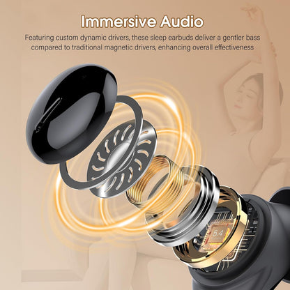 Sleep Earbuds Bluetooth 5.4, Mini Light-Weight Headphones for Side Sleepers | Features Sleep Mode & Built-in White Noise for Relaxing. 48H Battery & Clear Calls. Perfect Mini Earphones for Sound Sleep