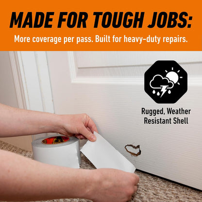 GORILLA Tape Tough & Wide, White, 2.88" x 25 yd | Double-Thick Adhesive, Grips Rough Surfaces, Heavy Duty, Weather Resistant for Indoor or Outdoor Use